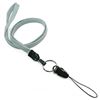 3/8 inch Gray detachable lanyard with split ring and quick release strap connector-blank-LNB32DNGRY