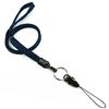 3/8 inch Navy blue detachable lanyard with split ring and quick release strap connector-blank-LNB32DNNBL
