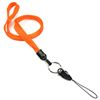 3/8 inch Neon orange detachable lanyard with split ring and quick release strap connector-blank-LNB32DNNOG