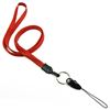 3/8 inch Red detachable lanyard with split ring and quick release strap connector-blank-LNB32DNRED