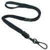 3/8 inch Black breakaway lanyards with black push gate snap hook-blank-LNB32EBBLK