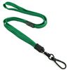 3/8 inch Green breakaway lanyards with black push gate snap hook-blank-LNB32EBGRN