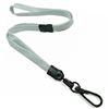 3/8 inch Gray breakaway lanyards with black push gate snap hook-blank-LNB32EBGRY