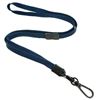 3/8 inch Navy blue breakaway lanyards with black push gate snap hook-blank-LNB32EBNBL