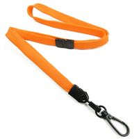 Orange Retractable Id Lanyard  3/8 inch orange badge reel lanyard attached  split ring with retractable ID reel-blank-LNB32RNORG