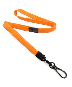 3/8 inch Orange breakaway lanyards with black push gate snap hook-blank-LNB32EBORG