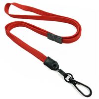 Red Lanyards | 3/8 inch red  lanyard strap with black push gate snap hook