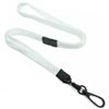 3/8 inch White breakaway lanyards with black push gate snap hook-blank-LNB32EBWHT