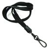 3/8 inch Black ID lanyards attached black push gate snap hook-blank-LNB32ENBLK