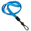 3/8 inch Blue ID lanyards attached black push gate snap hook-blank-LNB32ENBLU