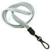 3/8 inch Gray ID lanyards attached black push gate snap hook-blank-LNB32ENGRY