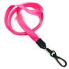 3/8 inch Hot pink ID lanyards attached black push gate snap hook-blank-LNB32ENHPK