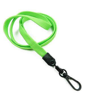 3/8 inch Lime green ID lanyards attached black push gate snap hook-blank-LNB32ENLMG