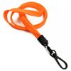 3/8 inch Neon orange ID lanyards attached black push gate snap hook-blank-LNB32ENNOG