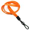 3/8 inch Orange ID lanyards attached black push gate snap hook-blank-LNB32ENORG