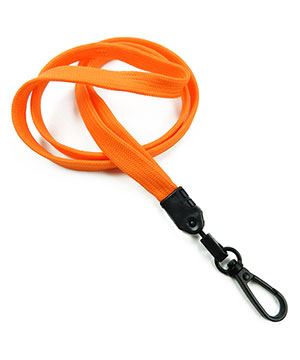 3/8 inch Orange ID lanyards attached black push gate snap hook-blank-LNB32ENORG