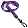 3/8 inch Purple ID lanyards attached black push gate snap hook-blank-LNB32ENPRP