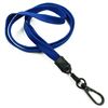 3/8 inch Royal blue ID lanyards attached black push gate snap hook-blank-LNB32ENRBL