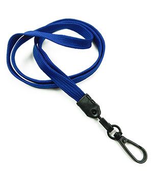3/8 inch Royalblue ID lanyards attached black push gate snap hook-blank-LNB32ENRBL