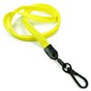 3/8 inch Yellow ID lanyards attached black push gate snap hook-blank-LNB32ENYLW