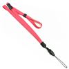 3/8 inch Hot pink adjustable lanyard with breakaway and quick release loop connector and plastic bead-blank-LNB32FBHPK
