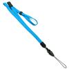 3/8 inch Light blue adjustable lanyard with breakaway and quick release loop connector and plastic bead-blank-LNB32FBLBL