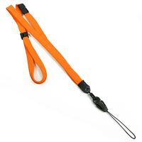 3/8 inch Orange adjustable lanyard with breakaway and quick release loop connector and plastic bead-blank-LNB32FBORG