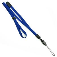 Royalblue Breakaway Lanyard | 3/8 inch royalblue  lanyard strap with breakaway and quick release loop connector and plastic bead