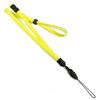 3/8 inch Yellow adjustable lanyard with breakaway and quick release loop connector and plastic bead-blank-LNB32FBYLW