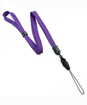 3/8 inch Purple adjustable lanyard with quick release loop connector and adjustable beads-blank-LNB32FNPRP