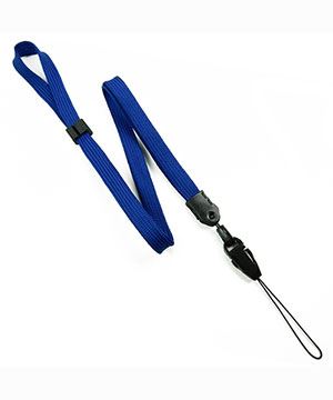 3/8 inch Royal blue adjustable lanyard with quick release loop connector and adjustable beads-blank-LNB32FNRBL