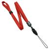 3/8 inch Red adjustable lanyard with quick release loop connector and adjustable beads-blank-LNB32FNRED