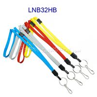 3/8 inch Key ring lanyard attached breakaway and split ring with j hook-blank-LNB32HB