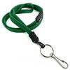 3/8 inch Green breakaway lanyard attached key ring with j hook-blank-LNB32HBGRN