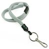 3/8 inch Gray breakaway lanyard attached key ring with j hook-blank-LNB32HBGRY