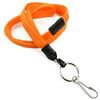 3/8 inch Orange breakaway lanyard attached key ring with j hook-blank-LNB32HBORG