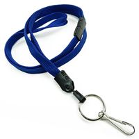 Royalblue Key Lanyard | 3/8 inch royalblue  lanyard strap attached split ring with j hook