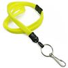 3/8 inch Yellow breakaway lanyard attached key ring with j hook-blank-LNB32HBYLW
