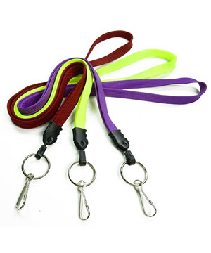 3/8 inch Key lanyard with split ring and j hook-blank-LNB32HN