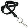 3/8 inch Black key lanyards attached metal key ring with j hook-blank-LNB32HNBLK