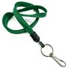 3/8 inch Green key lanyards attached metal key ring with j hook-blank-LNB32HNGRN
