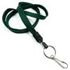 3/8 inch Hunter green key lanyards attached metal key ring with j hook-blank-LNB32HNHGN