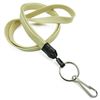 3/8 inch Light gold key lanyards attached metal key ring with j hook-blank-LNB32HNLGD