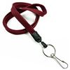 3/8 inch Maroon key lanyards attached metal key ring with j hook-blank-LNB32HNMRN