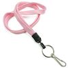3/8 inch Pink key lanyards attached metal key ring with j hook-blank-LNB32HNPNK