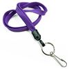 3/8 inch Purple key lanyards attached metal key ring with j hook-blank-LNB32HNPRP