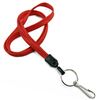 3/8 inch Red key lanyards attached metal key ring with j hook-blank-LNB32HNRED