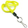 3/8 inch Yellow key lanyards attached metal key ring with j hook-blank-LNB32HNYLW
