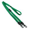 3/8 inch Green mask lanyard with breakaway and double hook and adjustable bead-blank-LNB32MBGRN
