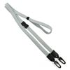 3/8 inch Gray mask lanyard with breakaway and double hook and adjustable bead-blank-LNB32MBGRY